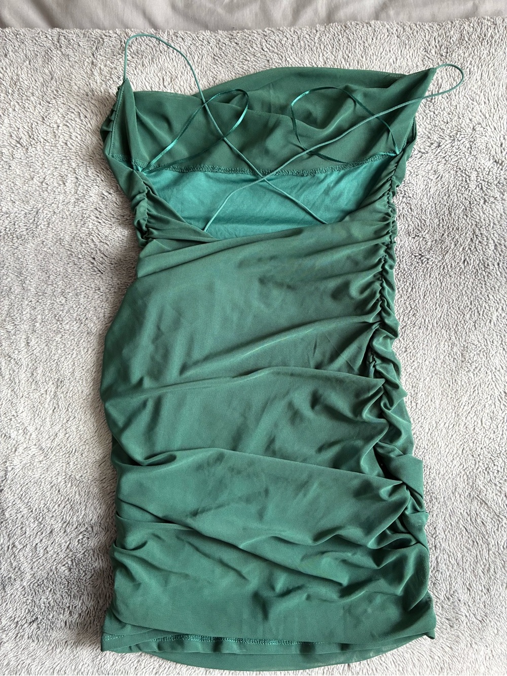 Garage Emerald Green Ruched Mini Dress - Picture 3 of 7